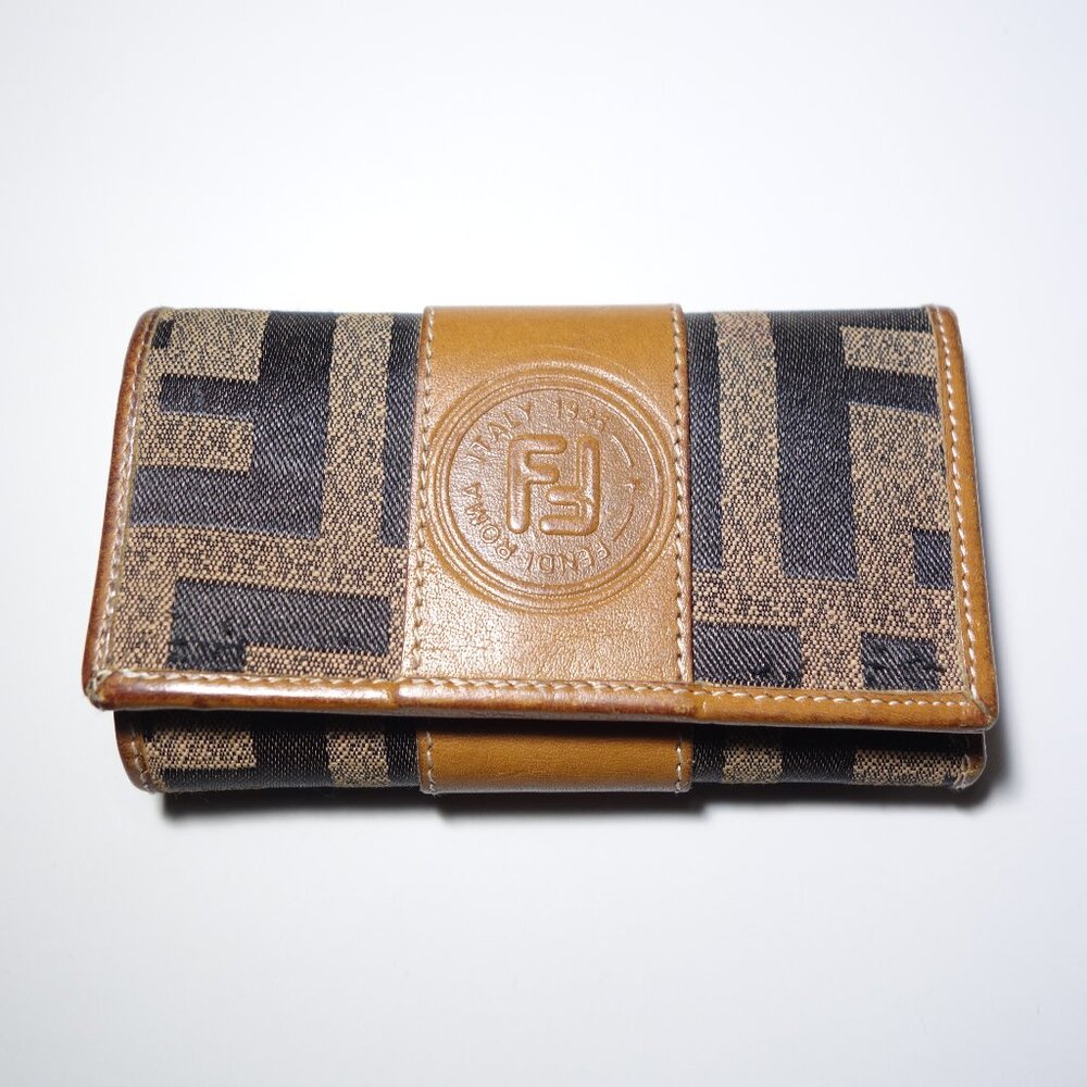 Vtg Fendi Roma Card & Key Case Holder Made In Italy, 2.5 in x 4.25 in (Folded)